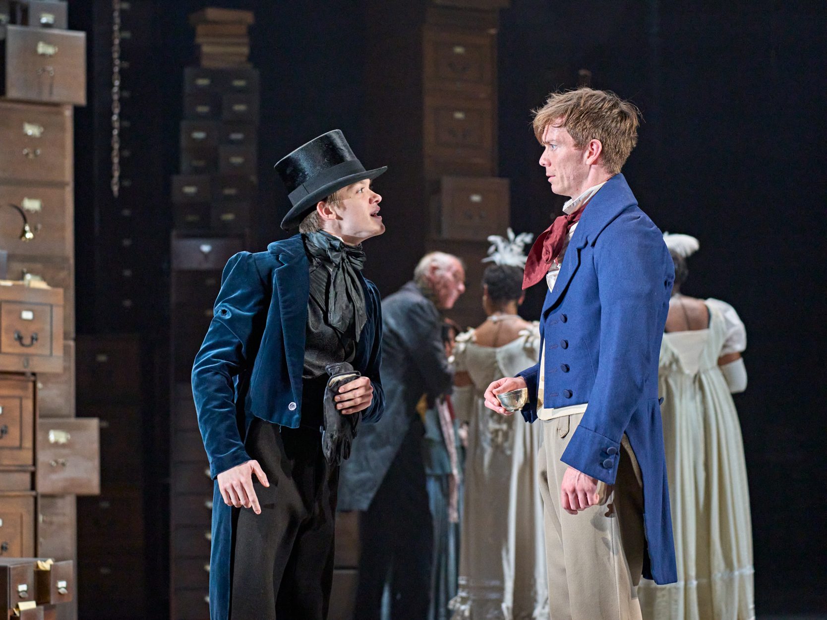 (L-R) Zak Ford-Williams as Young Marley, James Backway as Young Scrooge