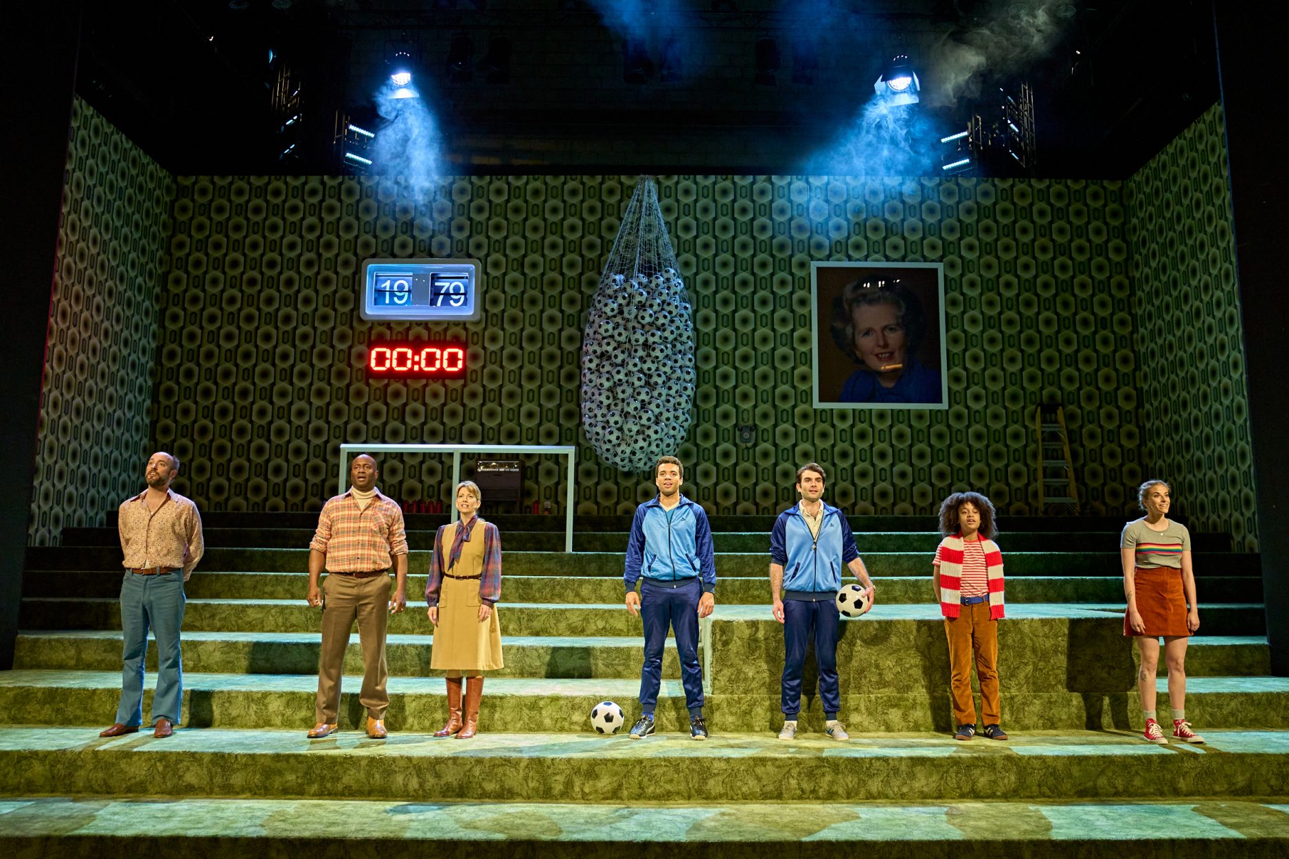 Neal Craig as Uncle Kevin, Nicholas Bailey as Patterson, Claire Goose as Freya, Arthur Wilson as Lafferty, Raphael Akuwudike as Clayton, Taiden Fairall as Courtney & Chloe Oxley as Serena (Photo Manuel Harlan)